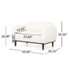 Loveseat Sofa - 50"Dark Gray Upholstered 2-Seater with Black Legs, Comfortable & Stylish for Living Room, Office, or Reading Nook - Image 6