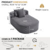 67.5''Chaise Lounge Chair 46'' Wide Seat Indoor Corduroy Oversized Sleeper Sofa for Living Room Deep Seat Lounge and Two Soft Pillows Convertible Boneless Sofa Bed, Green,No Assembly Required - Image 21