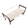 52" Mid Century Bench with Walnut Wood Leg,Channeled Upholstered Footrest Stool for Kitchen, Living Room, Bedroom, Entryway, End of Bed - Image 3