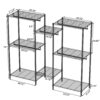 Heavy Duty Garment Rack, Freestanding Closet Organizer, Portable Wardrobe Clothes Rack, Adjustable Wire Shelving Clothes Rack with 8 Adjustable Wire Shelves and 5 Clothes Rails, Black - Image 5