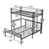 Metal Twin Over Full Bunk Bed with Desk and Shelves - Image 17