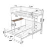 Metal Twin Over Full Bunk Bed with Desk and Shelves - Image 18