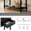 TREXM Daisy Series Console Table Traditional Design with Two Drawers and Bottom Shelf (Black) - Image 5