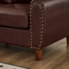 59" Classic Living Room Sofa Loveseat Faux Leather Couch,Rolled Arm Sofa with Nails,Solid Wood Legs,Upholstered Breathable PU Leather Brown - Image 17