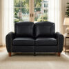 59" Classic Living Room Sofa Loveseat Faux Leather Couch,Rolled Arm Sofa with Nails,Solid Wood Legs,Upholstered Breathable PU Leather Brown - Image 23