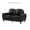 59" Classic Living Room Sofa Loveseat Faux Leather Couch,Rolled Arm Sofa with Nails,Solid Wood Legs,Upholstered Breathable PU Leather Brown - Image 24