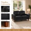 59" Classic Living Room Sofa Loveseat Faux Leather Couch,Rolled Arm Sofa with Nails,Solid Wood Legs,Upholstered Breathable PU Leather Brown - Image 26