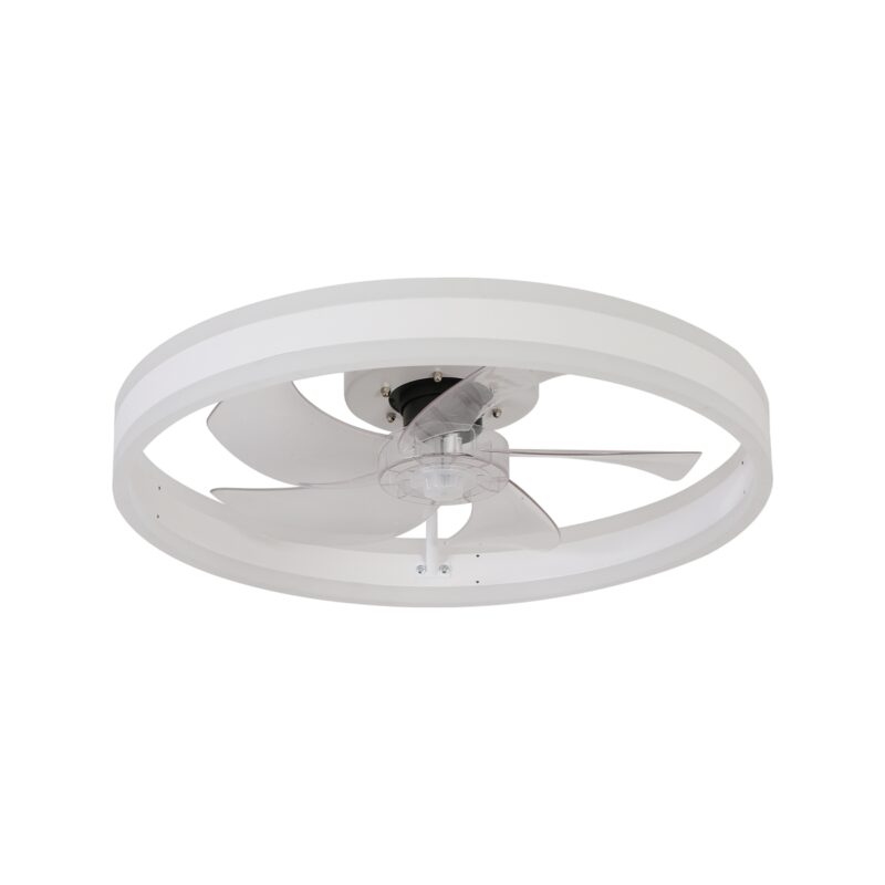 20" Flush Mount Ceiling Fans with Lights and Remote, 3000K-6000K Dimmable LED Fandelier Low Profile Chandelier Ceiling Fan for Bedroom Living Room, White - Image 7