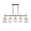 Farmhouse Chandelier 5-Light Dining Room Light Fixture Over Table Kitchen Island Lighting Rustic Chandeliers for Dining Light with Glass Pendant Lights Kitchen Island - Image 14