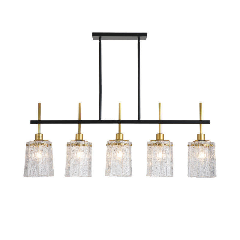 Farmhouse Chandelier 5-Light Dining Room Light Fixture Over Table Kitchen Island Lighting Rustic Chandeliers for Dining Light with Glass Pendant Lights Kitchen Island - Image 14