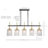 Farmhouse Chandelier 5-Light Dining Room Light Fixture Over Table Kitchen Island Lighting Rustic Chandeliers for Dining Light with Glass Pendant Lights Kitchen Island - Image 10