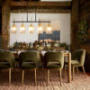 Farmhouse Chandelier 5-Light Dining Room Light Fixture Over Table Kitchen Island Lighting Rustic Chandeliers for Dining Light with Glass Pendant Lights Kitchen Island - Image 4