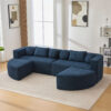 Boneless Couch Modular Sectional Sofa 114.9" Free-combined Sofa Couch Sofa Bed Compression Sofa with Deep Seating and Curved Design for Living Room - Image 11