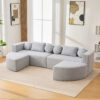 Boneless Couch Modular Sectional Sofa 114.9" Free-combined Sofa Couch Sofa Bed Compression Sofa with Deep Seating and Curved Design for Living Room - Image 6