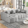 101.2" Sectional Sofa Full-Compressed Sofa Modular Sofa Couch Free-combined Sofa with Deep Seating and Two Side Pockets for Living Room - Image 4