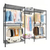 Heavy Duty Garment Rack, Freestanding Closet Organizer, Portable Wardrobe Clothes Rack, Adjustable Wire Shelving Clothes Rack with 8 Adjustable Wire Shelves and 5 Clothes Rails, Black - Image 4