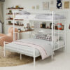 Metal Twin Over Full Bunk Bed with Desk and Shelves - Image 2