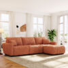 110" Modular Sectional Sofa, L Shape with Extra-large Seat, Pull-line Design, Movable Ottoman, High Density Foam, Free Combination, Sturdy Metal&Wood Frame, Boucle Fabric, 3 Colors - Image 16