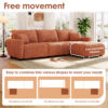 110" Modular Sectional Sofa, L Shape with Extra-large Seat, Pull-line Design, Movable Ottoman, High Density Foam, Free Combination, Sturdy Metal&Wood Frame, Boucle Fabric, 3 Colors - Image 20