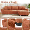 110" Modular Sectional Sofa, L Shape with Extra-large Seat, Pull-line Design, Movable Ottoman, High Density Foam, Free Combination, Sturdy Metal&Wood Frame, Boucle Fabric, 3 Colors - Image 18