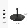 Hex Shape Outdoor 65-pound Black Umbrella Base - Image 8