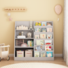 Kids Bookshelf and Toy Storage Organizer, Multifunctional 4 Tier Wooden Kids Book Shelf with Bookcase Display Stand in Kids Room Playroom Nursery for Kids, Children, Toddlers - Image 11