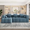 101.2" Sectional Sofa Full-Compressed Sofa Modular Sofa Couch Free-combined Sofa with Deep Seating and Two Side Pockets for Living Room - Image 17
