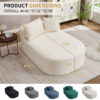 67.5''Chaise Lounge Chair 46'' Wide Seat Indoor Corduroy Oversized Sleeper Sofa for Living Room Deep Seat Lounge and Two Soft Pillows Convertible Boneless Sofa Bed, Green,No Assembly Required - Image 13
