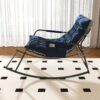 Rocking Chair with Storage, Cushions & Armrests, All-Season Comfort Lounge Recliner, Breathable Ergonomic Lounge Chair for Bedroom, Living Room, Patio, Garden(Blue) - Image 10