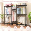 Heavy Duty Garment Rack, Freestanding Closet Organizer, Portable Wardrobe Clothes Rack, Adjustable Wire Shelving Clothes Rack with 8 Adjustable Wire Shelves and 5 Clothes Rails, Black - Image 11