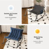 Rocking Chair with Storage, Cushions & Armrests, All-Season Comfort Lounge Recliner, Breathable Ergonomic Lounge Chair for Bedroom, Living Room, Patio, Garden(Blue) - Image 13