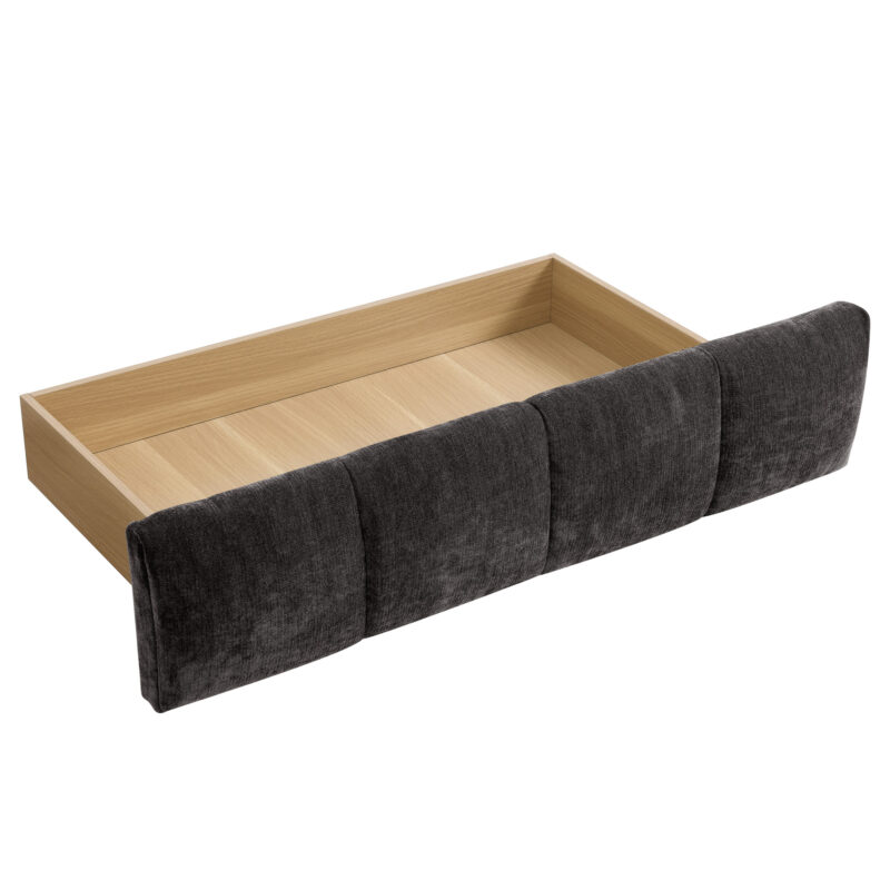 Queen Size Upholstered Bed ,comfortable upholstered bed frame, Chenille fabric, with headboard and solid bed frame. With drawer for storage - Image 15
