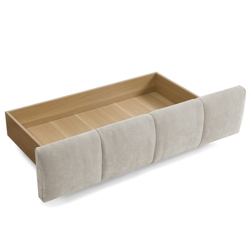Queen Size Upholstered Bed ,comfortable upholstered bed frame, Chenille fabric, with headboard and solid bed frame. With drawer for storage - Image 9