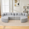 Boneless Couch Modular Sectional Sofa 114.9" Free-combined Sofa Couch Sofa Bed Compression Sofa with Deep Seating and Curved Design for Living Room - Image 5