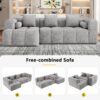 101.2" Sectional Sofa Full-Compressed Sofa Modular Sofa Couch Free-combined Sofa with Deep Seating and Two Side Pockets for Living Room - Image 3