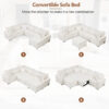 112.2" Sectional Sofa Pull-out Sofa Bed Sleeper with a Storage Ottoman,Three Pillows and Charging Devices for Living Room - Image 10