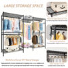 Heavy Duty Garment Rack, Freestanding Closet Organizer, Portable Wardrobe Clothes Rack, Adjustable Wire Shelving Clothes Rack with 8 Adjustable Wire Shelves and 5 Clothes Rails, Black - Image 10