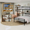 Metal Twin Over Full Bunk Bed with Desk and Shelves - Image 3