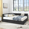 Queen Daybed with Storage Drawers in Black Velvet - Image 5