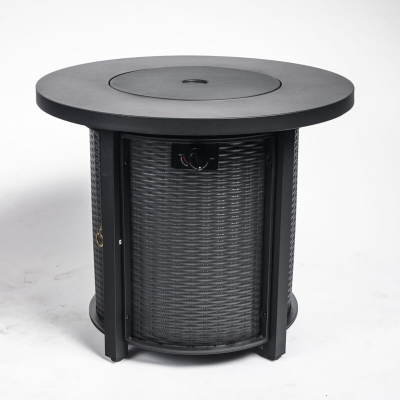 30" Propane Gas Fire Pit Table, 50000 BTU Round Steel Fire Pit for Outside Patio Deck Garden Courtyard-Black - Image 4
