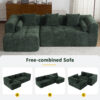 101.2" Sectional Sofa Full-Compressed Sofa Modular Sofa Couch Free-combined Sofa with Deep Seating and Two Side Pockets for Living Room - Image 8