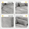 101.2" Sectional Sofa Full-Compressed Sofa Modular Sofa Couch Free-combined Sofa with Deep Seating and Two Side Pockets for Living Room - Image 2