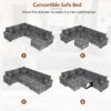 112.2" Sectional Sofa Pull-out Sofa Bed Sleeper with a Storage Ottoman,Three Pillows and Charging Devices for Living Room - Image 3