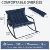 Rocking Chair with Storage, Cushions & Armrests, All-Season Comfort Lounge Recliner, Breathable Ergonomic Lounge Chair for Bedroom, Living Room, Patio, Garden(Blue) - Image 8