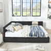 Queen Daybed with Storage Drawers in Black Velvet - Image 4