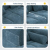 101.2" Sectional Sofa Full-Compressed Sofa Modular Sofa Couch Free-combined Sofa with Deep Seating and Two Side Pockets for Living Room - Image 15