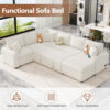 112.2" Sectional Sofa Pull-out Sofa Bed Sleeper with a Storage Ottoman,Three Pillows and Charging Devices for Living Room - Image 8