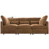 Modern Sectional Sofa Modular Sofa 85.4" U-shaped Sofa Couch Sofa Bed L-shaped Sofa with a Movable Ottoman and Two USB Ports and a Phone Holder for Living Room, Brown - Image 4