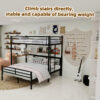 Metal Twin Over Full Bunk Bed with Desk and Shelves - Image 9