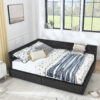 Queen Daybed with Storage Drawers in Black Velvet - Image 3